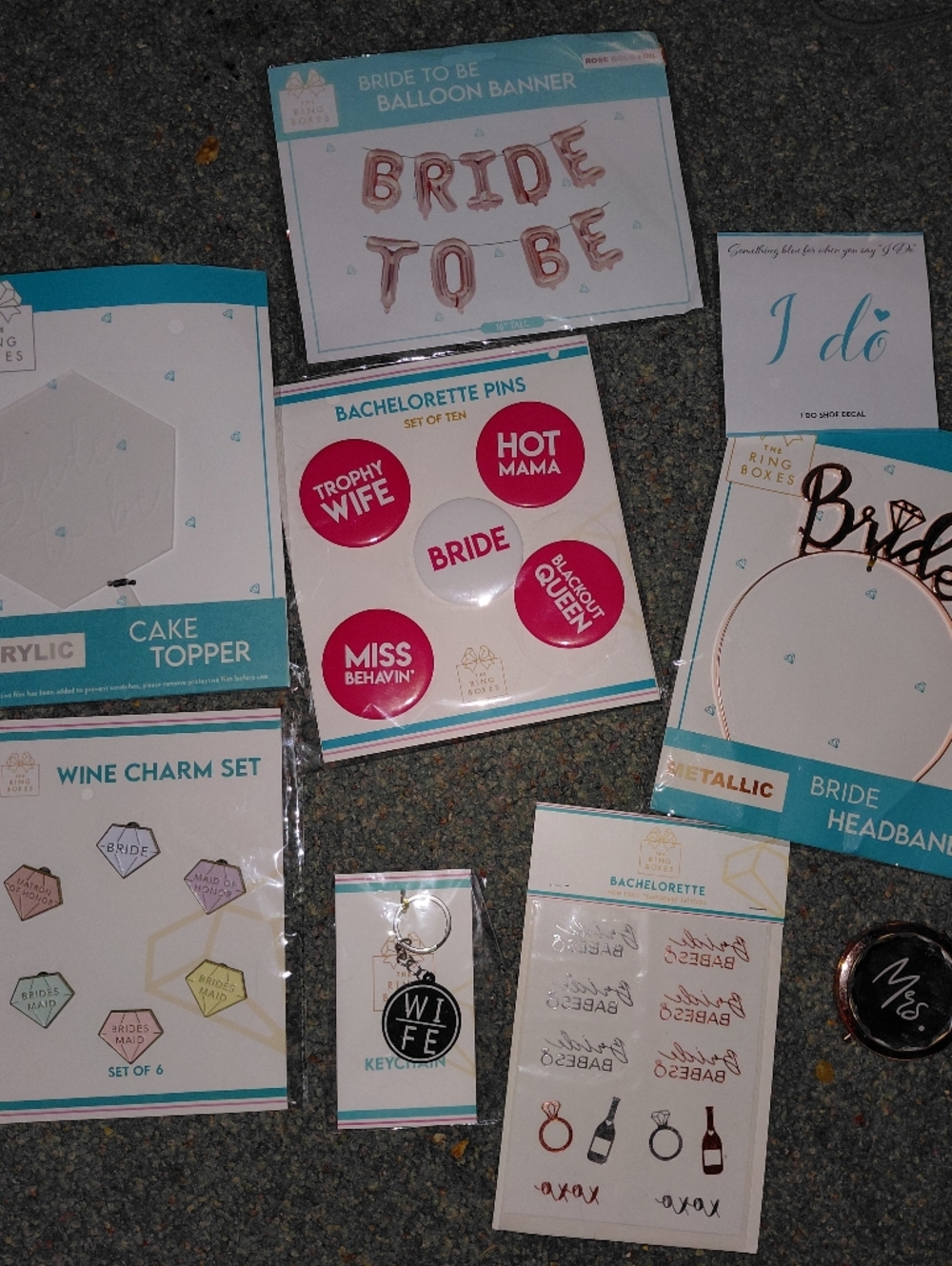 Bridal Party Bachelorette Accessories Kit - Pink & White